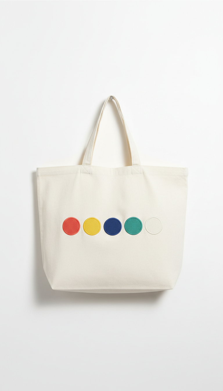 Lemon Zest Badge Motif Tote Bag