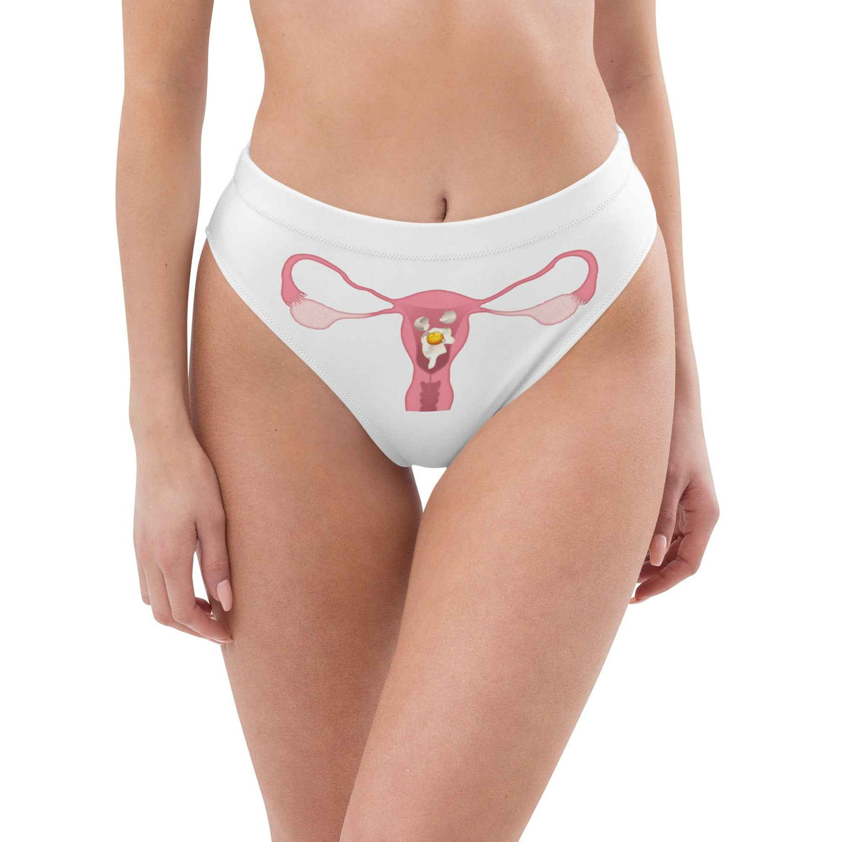 Cracked egg print swim bikini bottoms by Appetite Apparel featuring a fitted swim bottom design.
