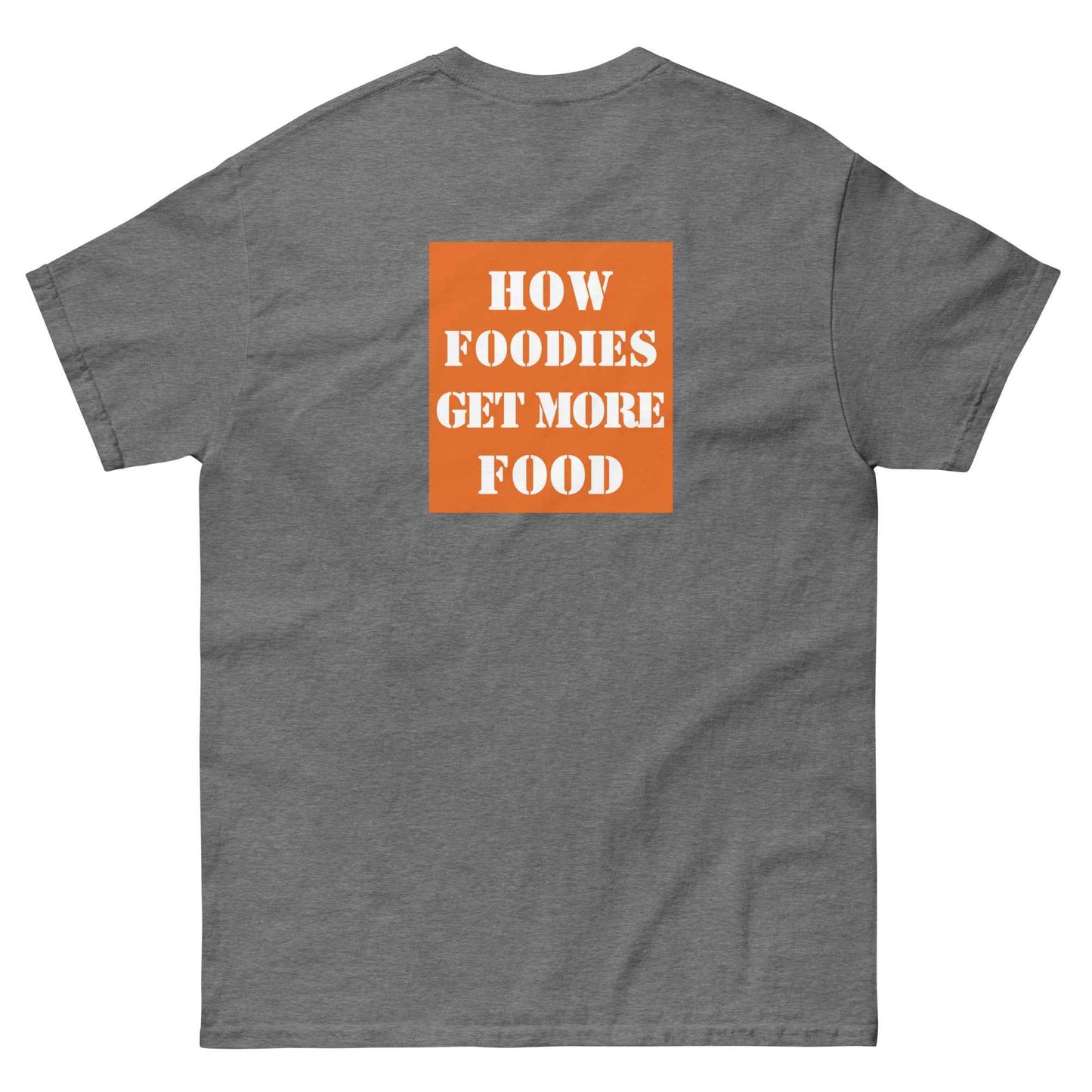 Tropical blue Appetite Apparel T-shirt featuring a parody logo that reads "The Home Cook" in a playful design.