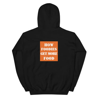 Indigo blue The Home Cook hoodie by Appetite Apparel featuring a parody of The Home Depot logo on a casual hoodie.