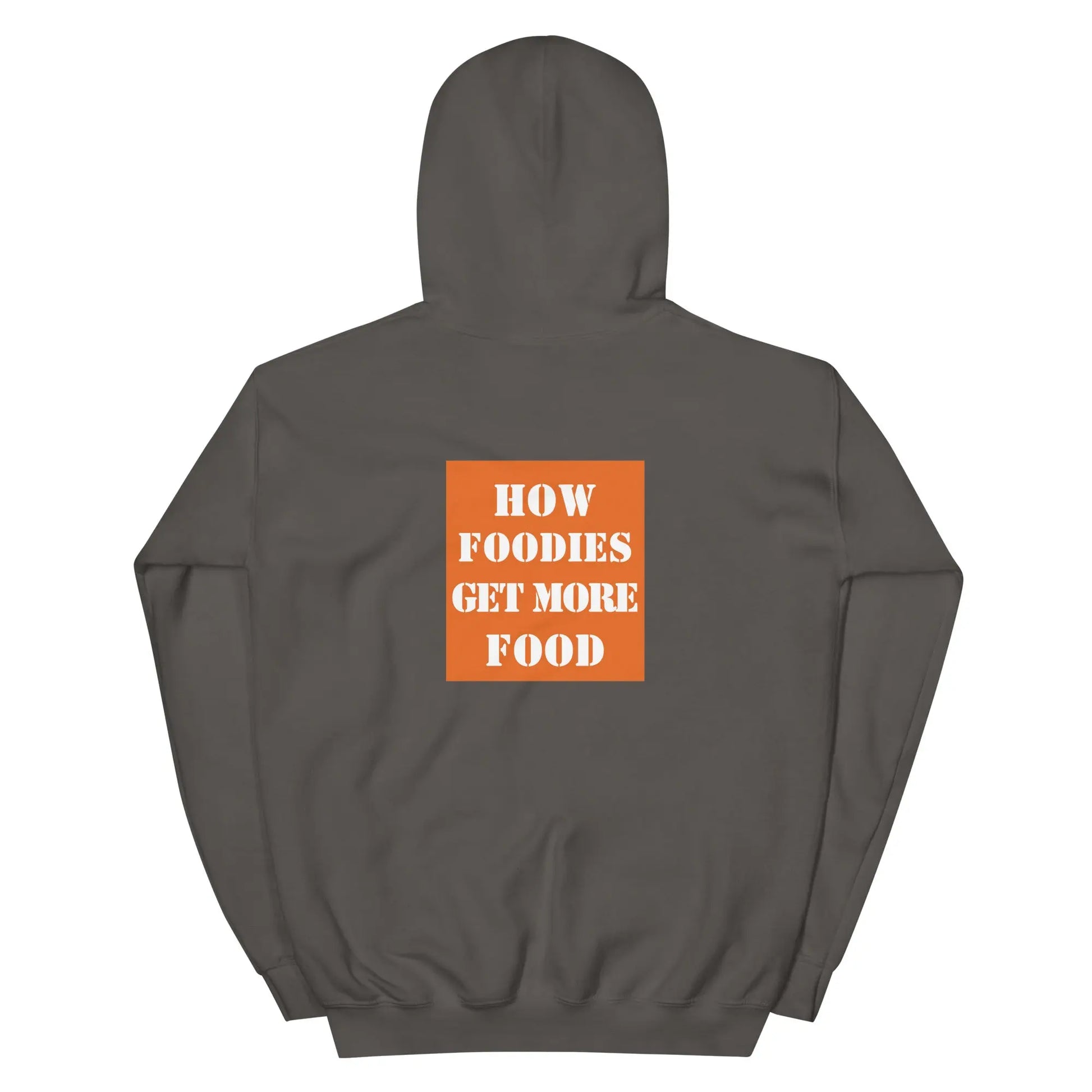 Indigo blue hoodie from Appetite Apparel featuring a parody logo of The Home Depot, styled as The Home Cook Hoodie.