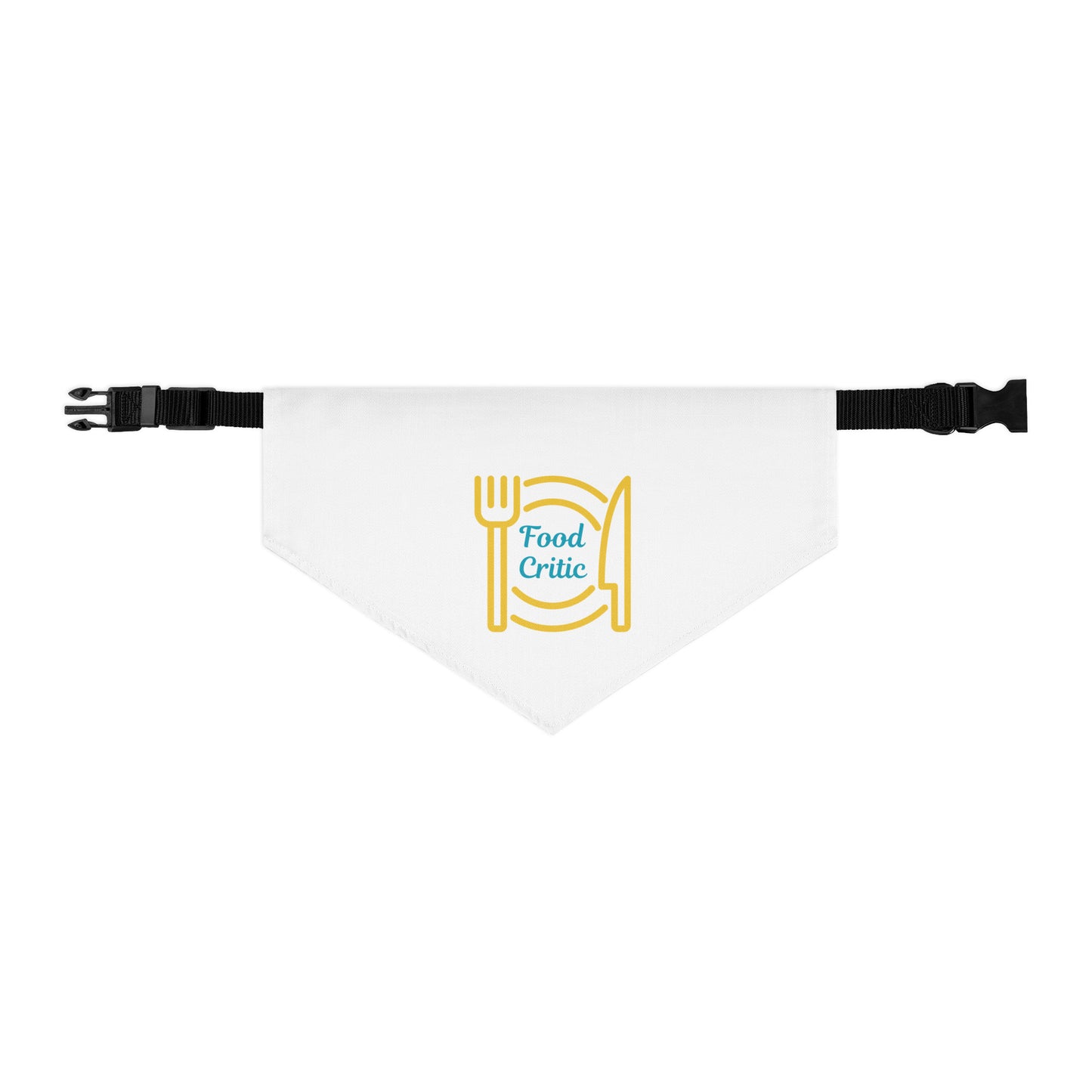 Food Critic Pet Bandana Collar by Appetite Apparel featuring a stylish, printed bandana design for pets.