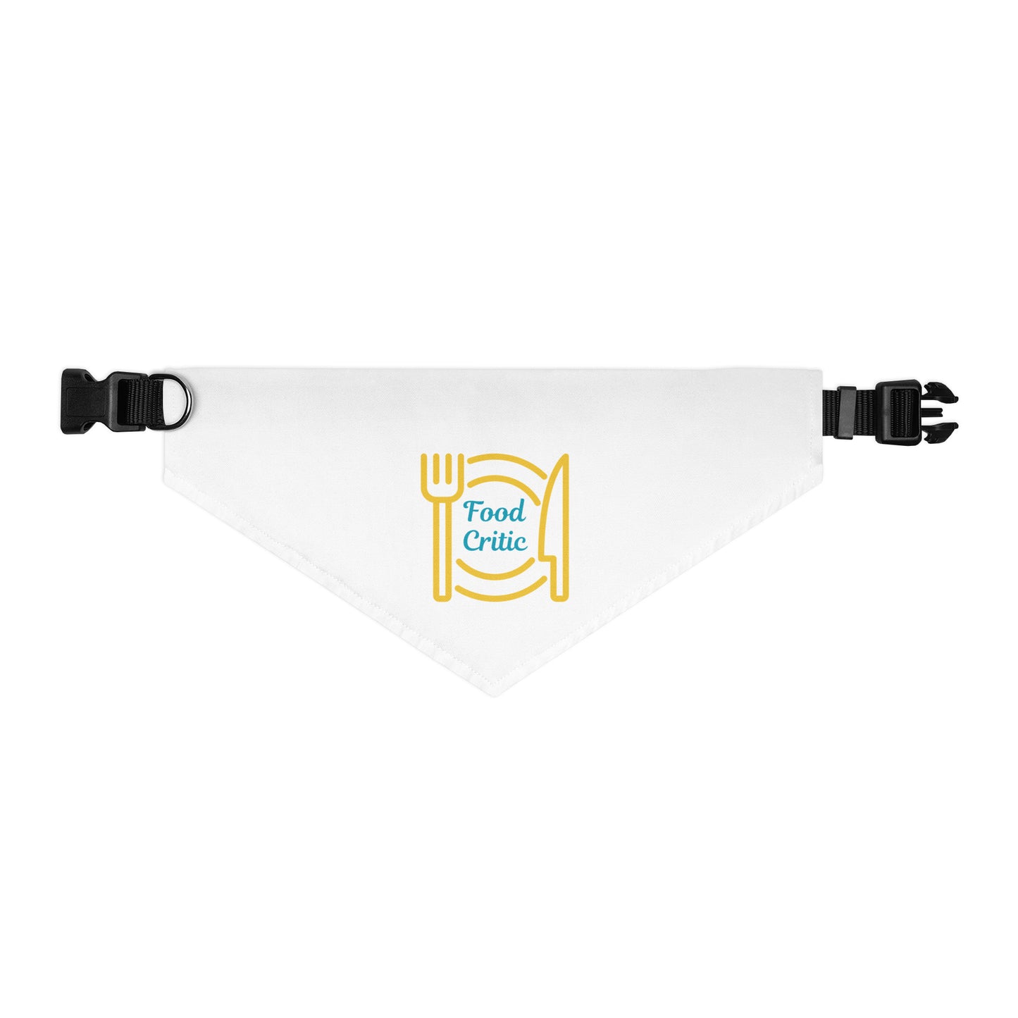 Food Critic Pet Bandana Collar by Appetite Apparel featuring a stylish, colorful bandana design for dogs and cats.