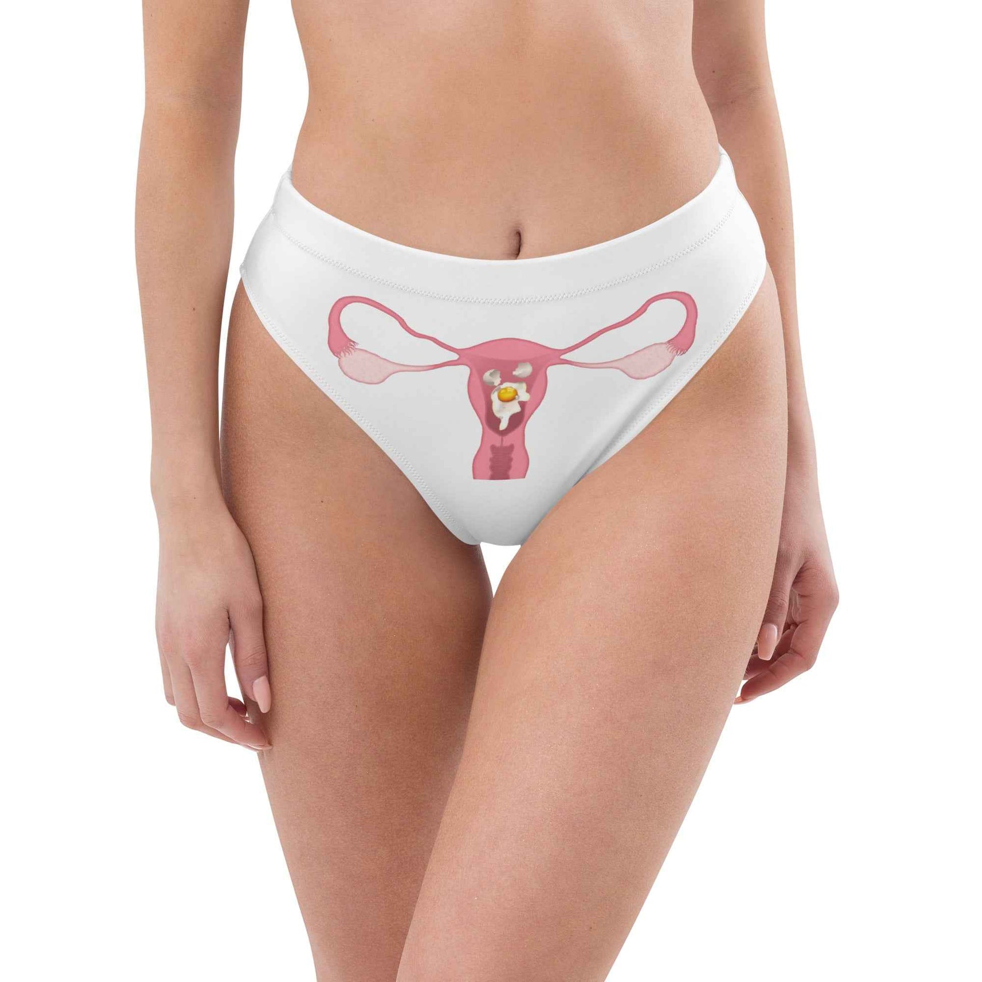 Cracked egg print swim bikini bottoms by Appetite Apparel featuring a fitted swim bottom design.