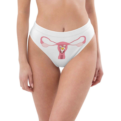 Cracked egg print swim bikini bottoms by Appetite Apparel featuring a fitted swim bottom design.