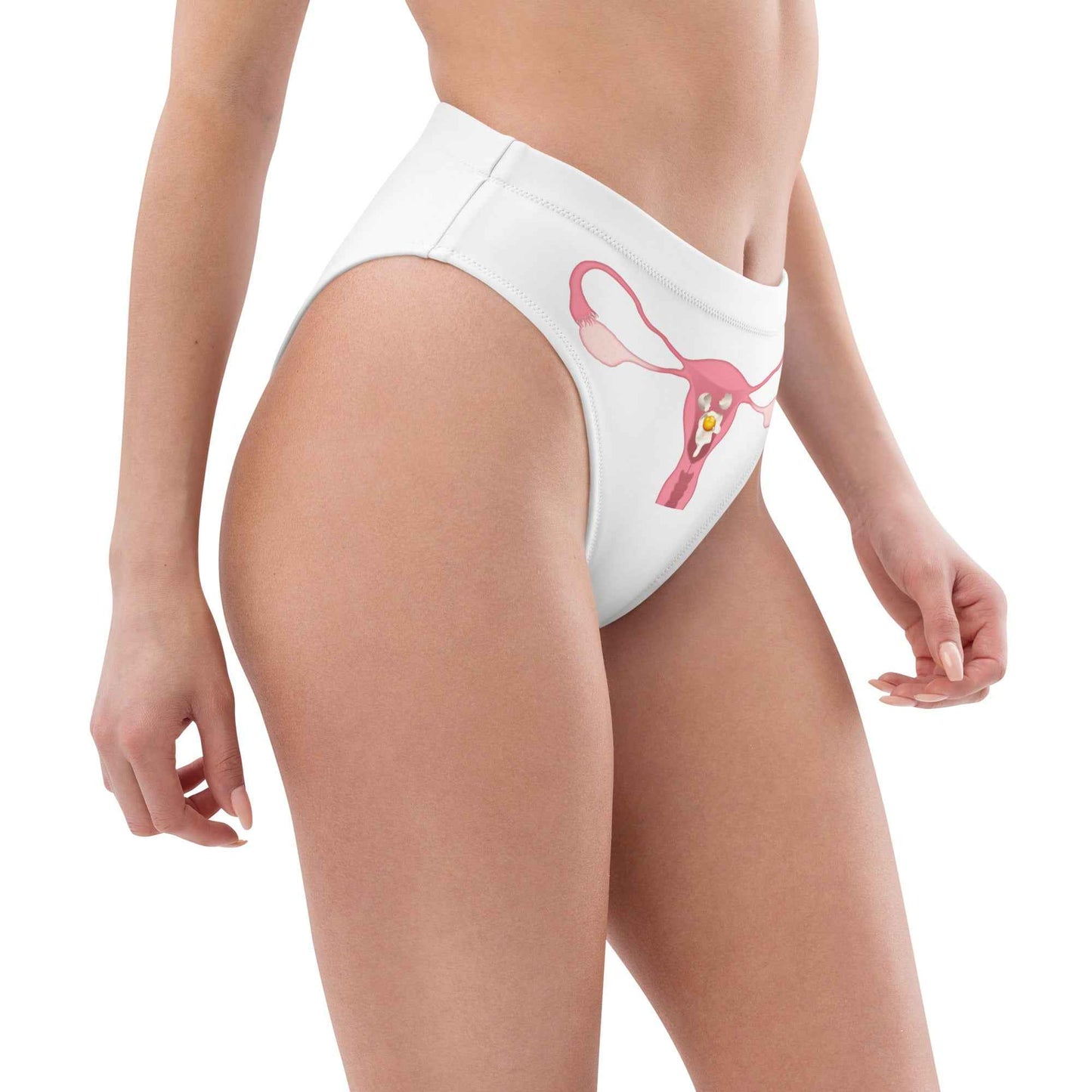 Cracked Egg swim bikini bottoms by Appetite Apparel featuring a stylish distressed egg design and a snug fit.