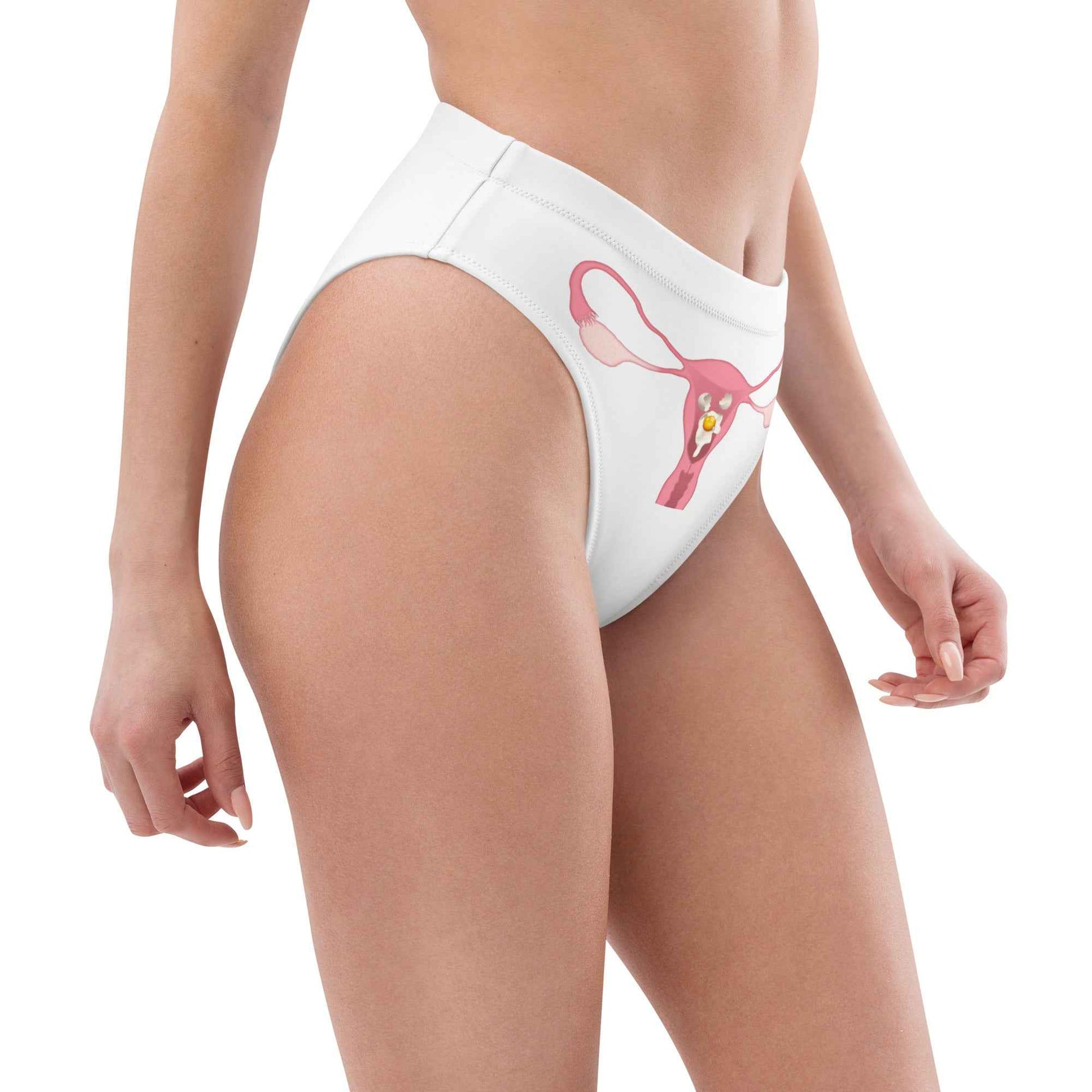 Cracked Egg swim bikini bottoms by Appetite Apparel featuring a stylish distressed egg design and a snug fit.