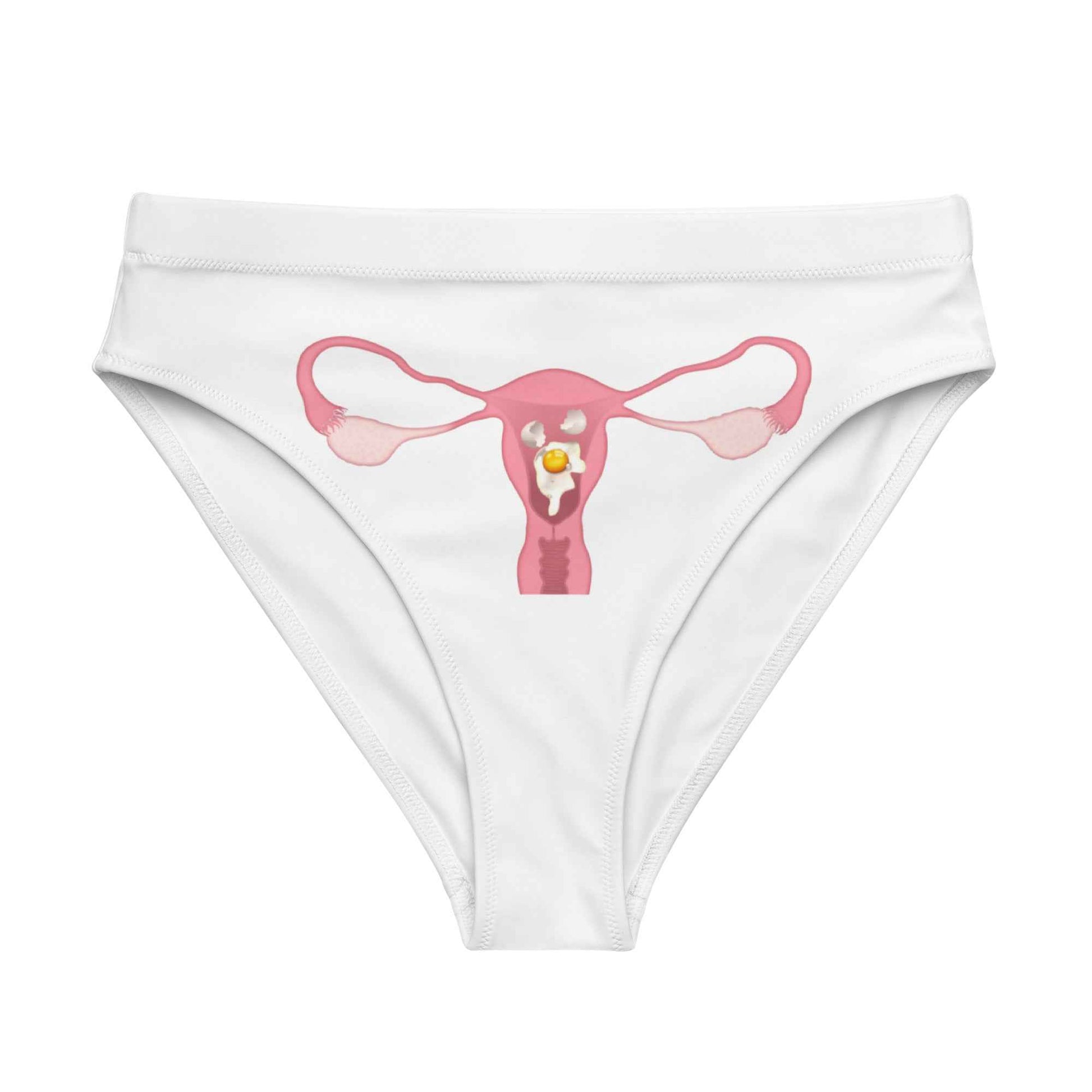 Appetite Apparel cracked egg print swim bikini bottoms in XS, stylish and comfortable swimwear for women.