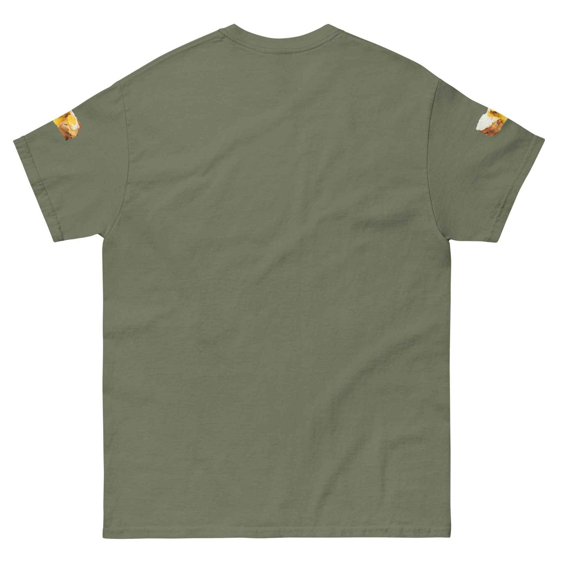 Charcoal Appetite Apparel T-Shirt featuring a playful Croque Madame breast design, casual fit, and French brunch-inspired style.