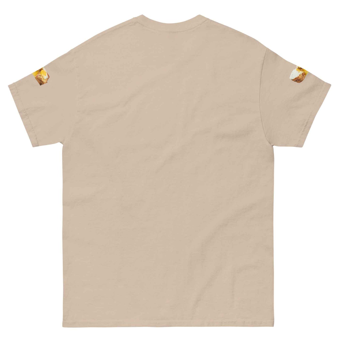 Charcoal T-shirt by Appetite Apparel featuring a playful French Brunch Croque Madame breasts design.