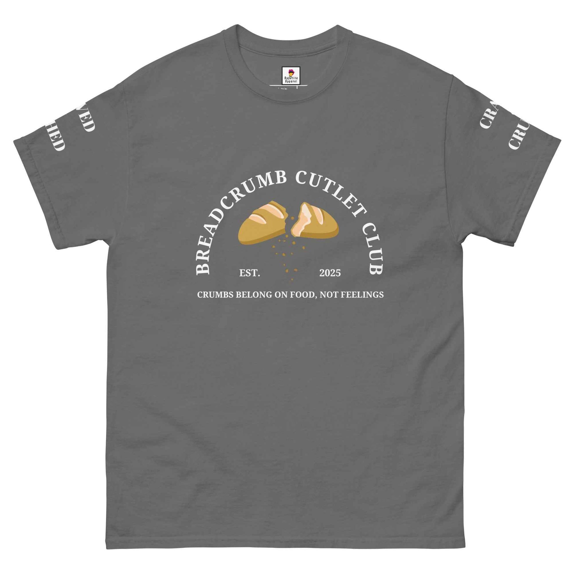 Maroon Breadcrumb Cutlet Club T-Shirt by Appetite Apparel, casual style with graphic design, short sleeves, and comfortable fit.
