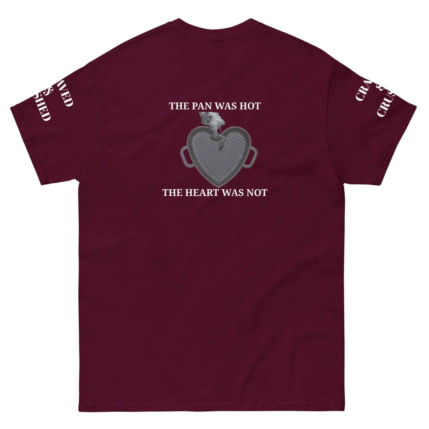 Maroon Sizzle to Fizzle Crew T-Shirt by Appetite Apparel, casual graphic tee with bold design on front.