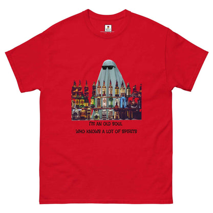 Old Soul Spirits T-Shirt by Appetite Apparel featuring a playful design related to alcohol and food themes.
