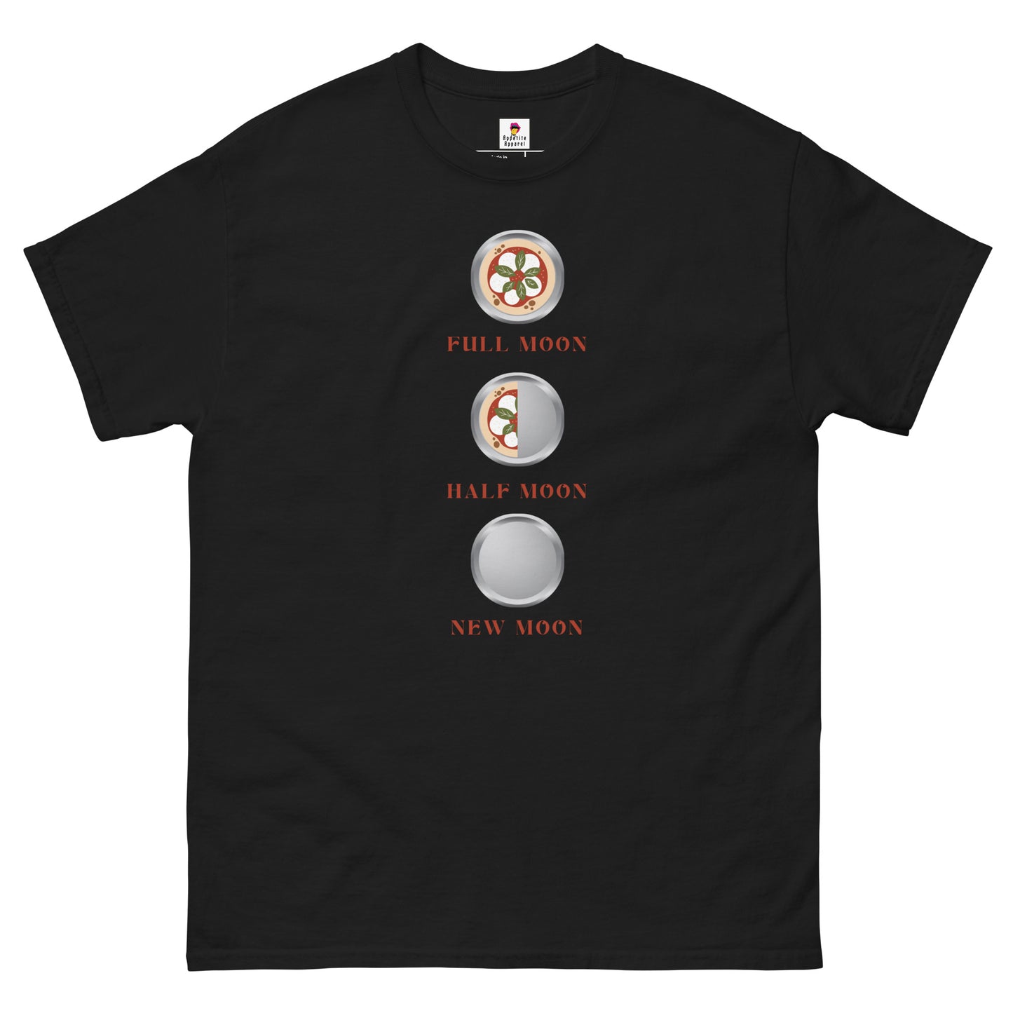 Moon Phases Pizza Pies T-Shirt