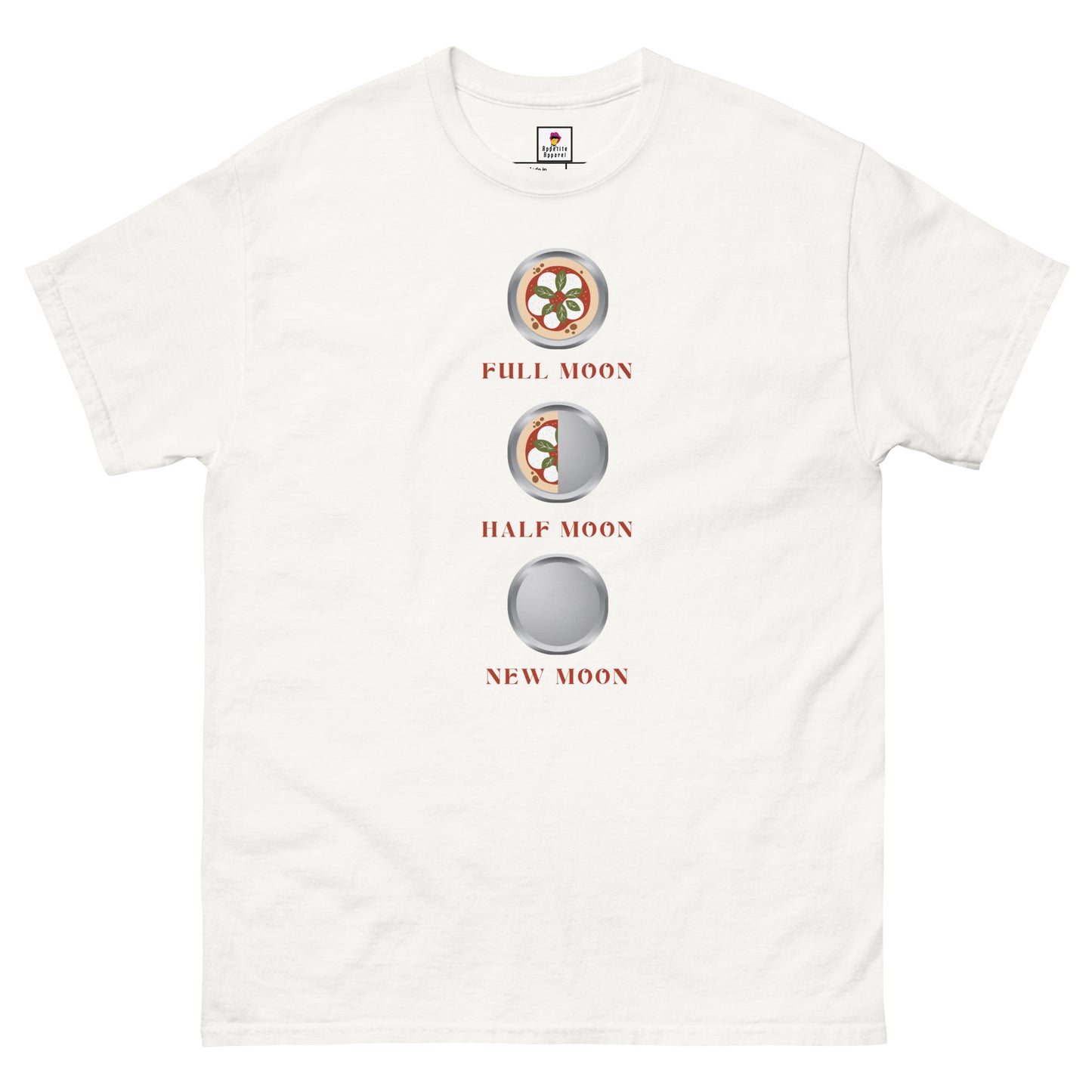 Moon Phases Pizza Pies T-Shirt